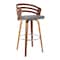 Armen Living Jayden 30" Bar Height Swivel Gray Faux Leather and Walnut Wood Bar Stool LCJYBAGRWA30 - alternate 1